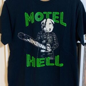 Fruit of the Loom Black Tee with Neon Green Print